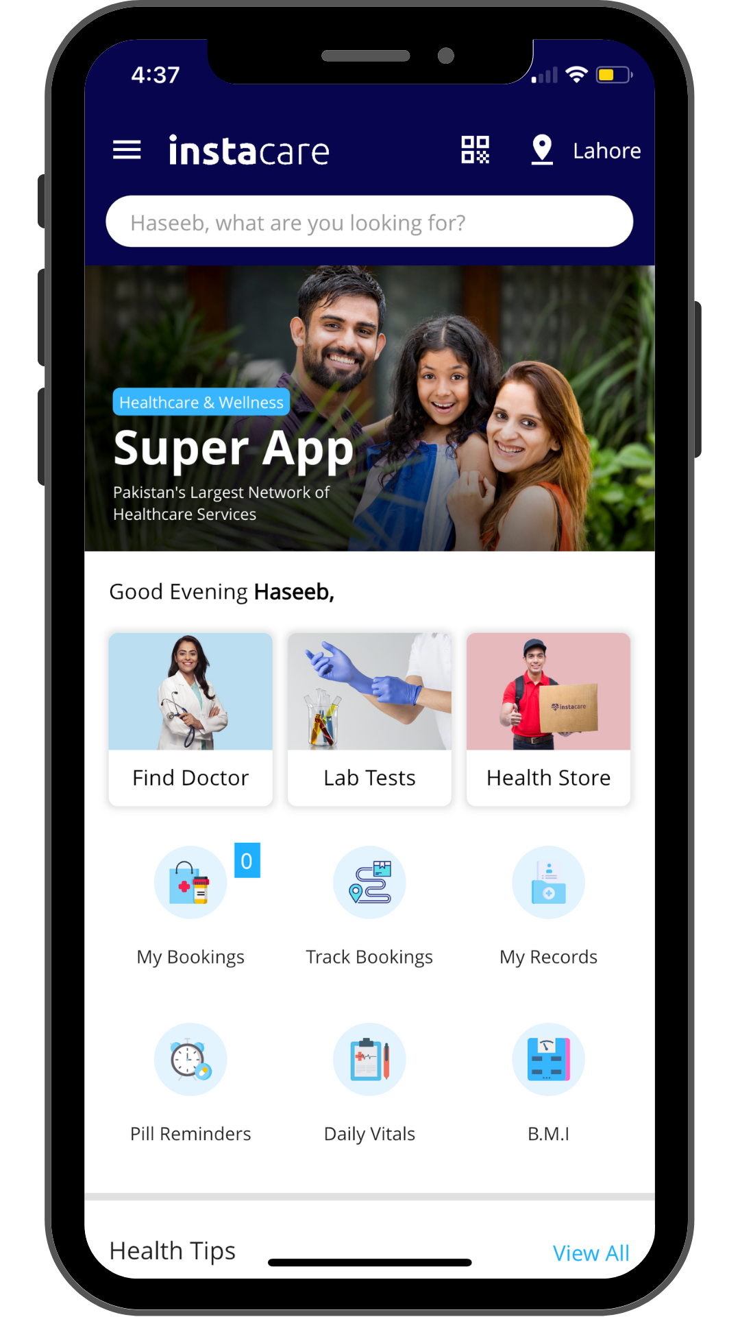 Instacare mobile